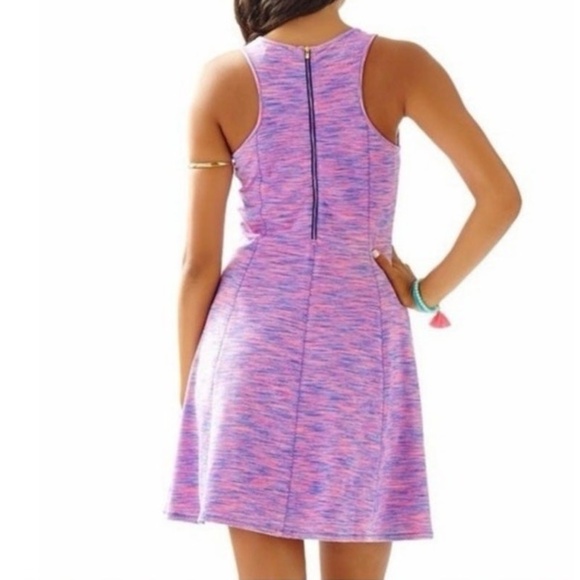 Lilly Pulitzer Dress Large Cove Flamingo Pink Space Dye Stretch Comfy coquette - Picture 5 of 12